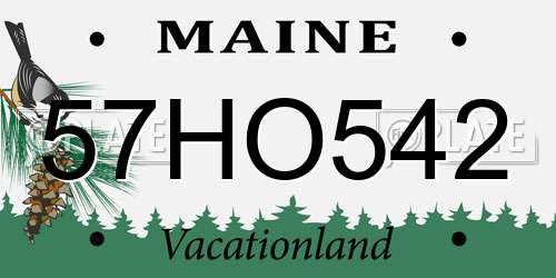 57HO542 Maine License Plate