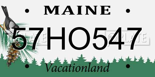 57HO547 Maine License Plate