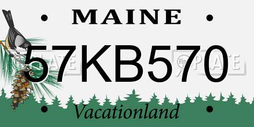 57KB570 Maine License Plate