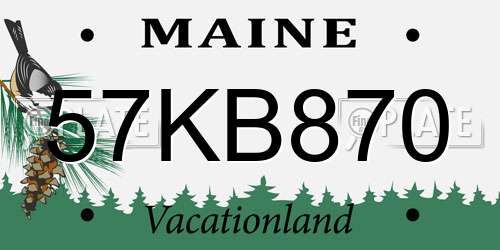 57KB870 Maine License Plate