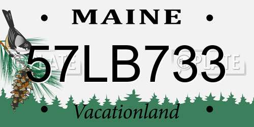57LB733 Maine License Plate