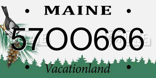 57OO666 Maine License Plate