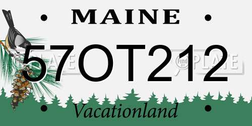 57OT212 Maine License Plate