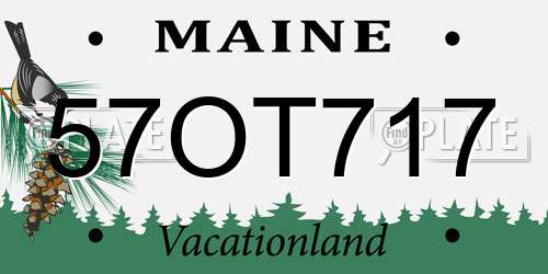 57OT717 Maine License Plate