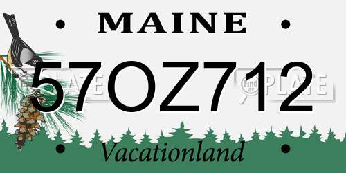 57OZ712 Maine License Plate