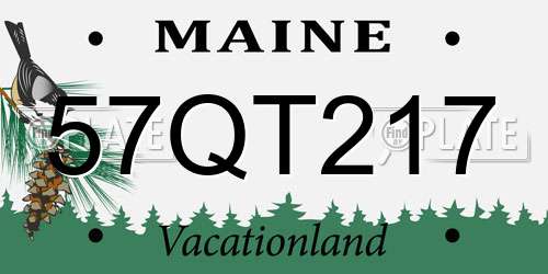 57QT217 Maine License Plate