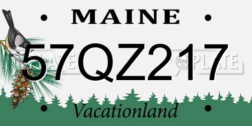 57QZ217 Maine License Plate
