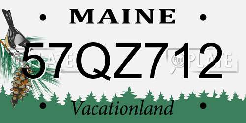 57QZ712 Maine License Plate