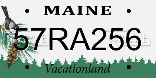 57RA256 Maine License Plate