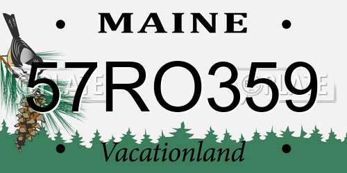57RO359 Maine License Plate