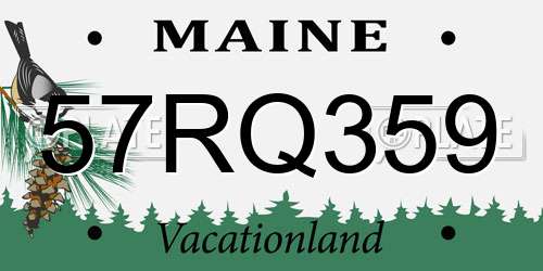 57RQ359 Maine License Plate
