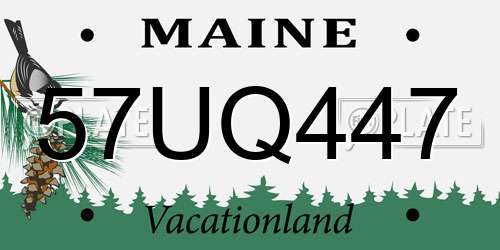57UQ447 Maine License Plate