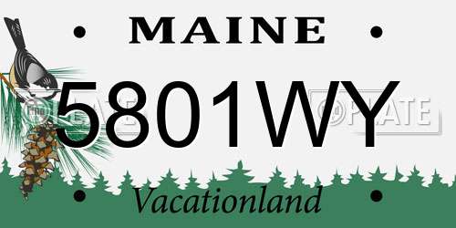 5801WY Maine License Plate