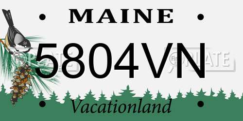 5804VN Maine License Plate