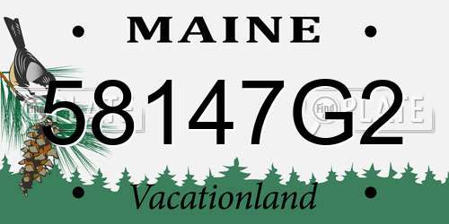 58147G2 Maine License Plate