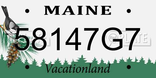 58147G7 Maine License Plate