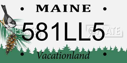581LL5 Maine License Plate