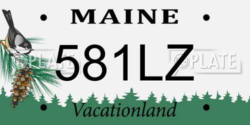 581LZ Maine License Plate