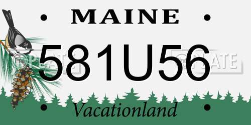 581U56 Maine License Plate