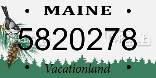 5820278 Maine License Plate