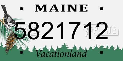 5821712 Maine License Plate