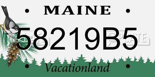 58219B5 Maine License Plate