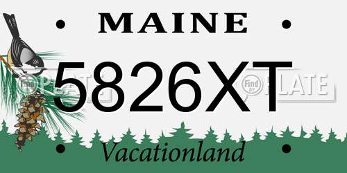 5826XT Maine License Plate