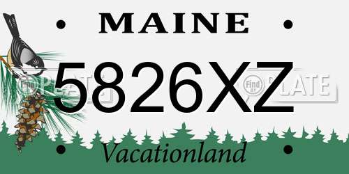5826XZ Maine License Plate