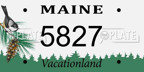 5827 Maine License Plate