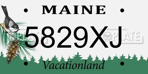 5829XJ Maine License Plate
