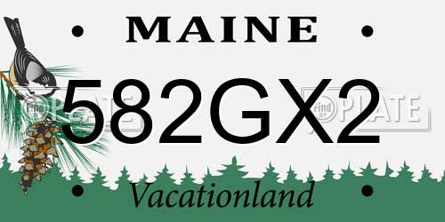582GX2 Maine License Plate
