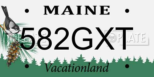 582GXT Maine License Plate