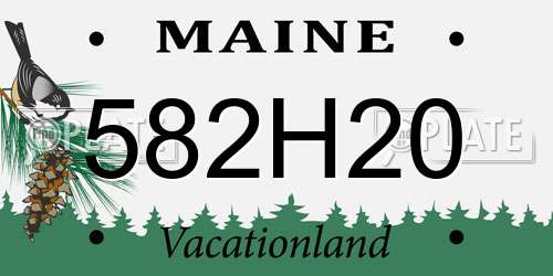 582H20 Maine License Plate