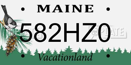 582HZ0 Maine License Plate