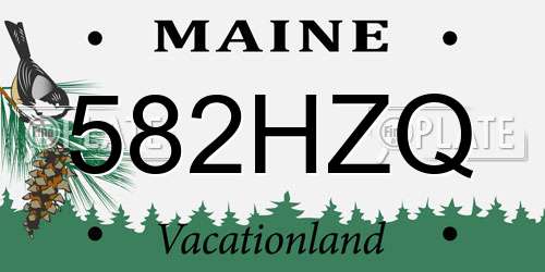 582HZQ Maine License Plate