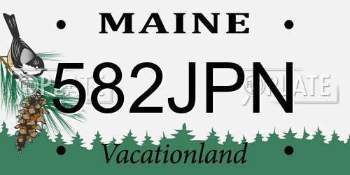 582JPN Maine License Plate