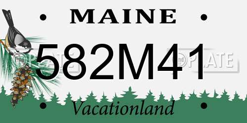 582M41 Maine License Plate