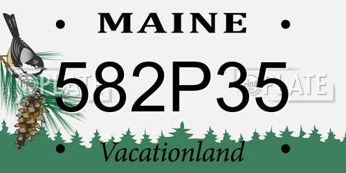 582P35 Maine License Plate