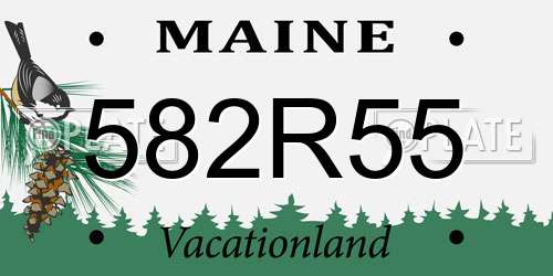 582R55 Maine License Plate