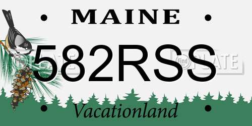 582RSS Maine License Plate