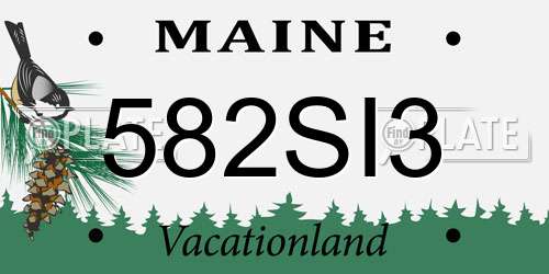 582SI3 Maine License Plate