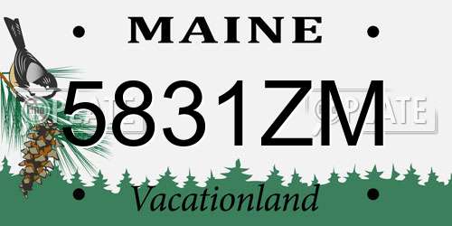 5831ZM Maine License Plate