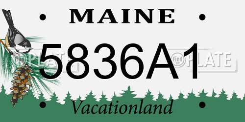 5836A1 Maine License Plate