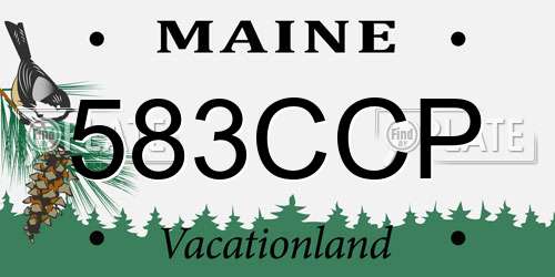 583CCP Maine License Plate