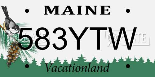 583YTW Maine License Plate