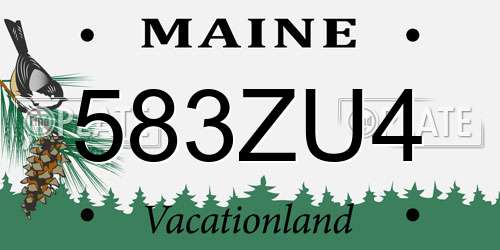 583ZU4 Maine License Plate