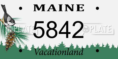 5842 Maine License Plate