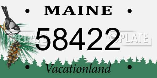 58422 Maine License Plate