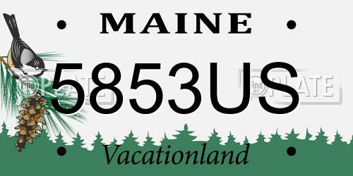 5853US Maine License Plate