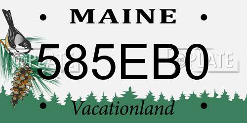 585EB0 Maine License Plate